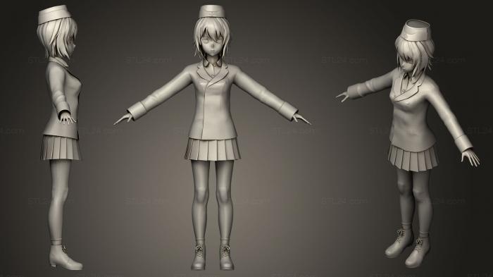 Статуэтки девушки (Махо Нисидзуми, STKGL_0310) 3D модель для ЧПУ станка